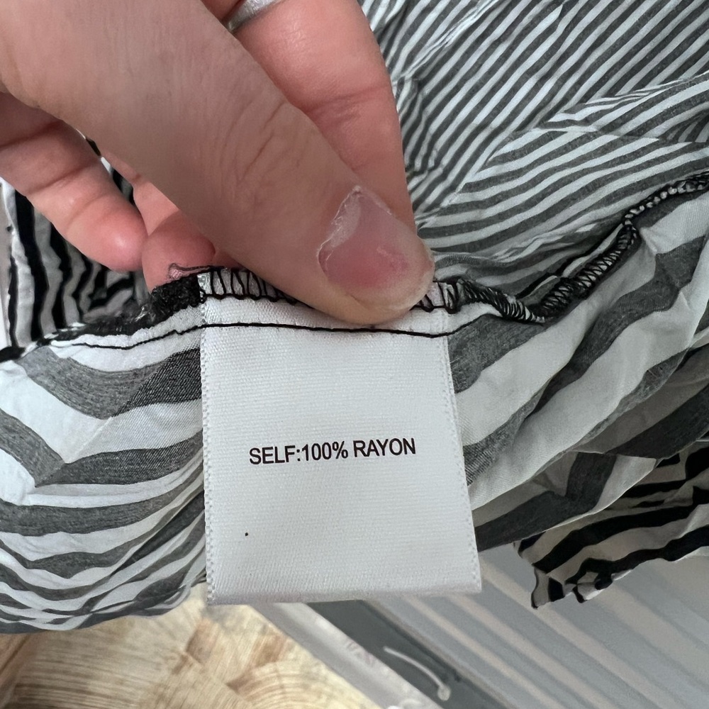 Jane+Delancy Black and White Striped Button-Up Shirt - Picture 5 of 5